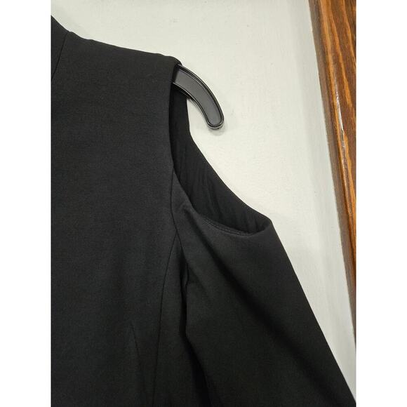 Akris Punto Black Cold Shoulder Sheath Dress Turtleneck Size 4 Small - Picture 7 of 10